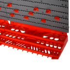 54PCS Tool Storage Box with 50 Hooks, Wall Mounted, PP, Red Grey, 95.5x23x53.5cm