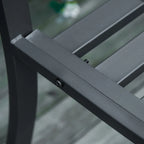 2-Seater Outdoor Bench with Armrests in Steel and Cast Iron, 128x58.5x89cm, Black - Borge' Group Limited
