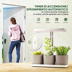 42 LED Plant Lights with 3 Pots, Timer and Dimmable Lighting, 45x18.8x47.8 cm, White