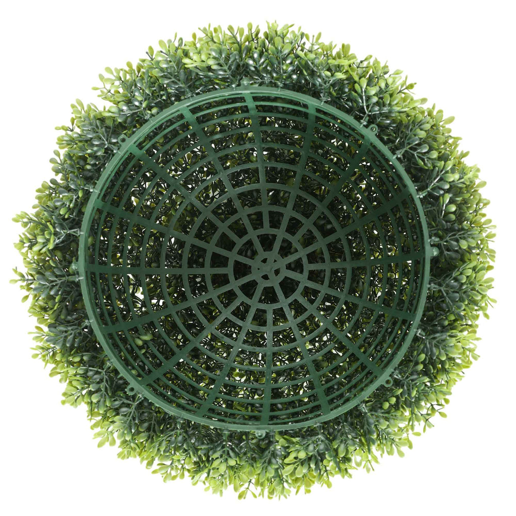 HOMCOM Set of 2 Artificial Boxwood Plants in PE, Ø40 cm, for Indoor and Outdoor Use, Green