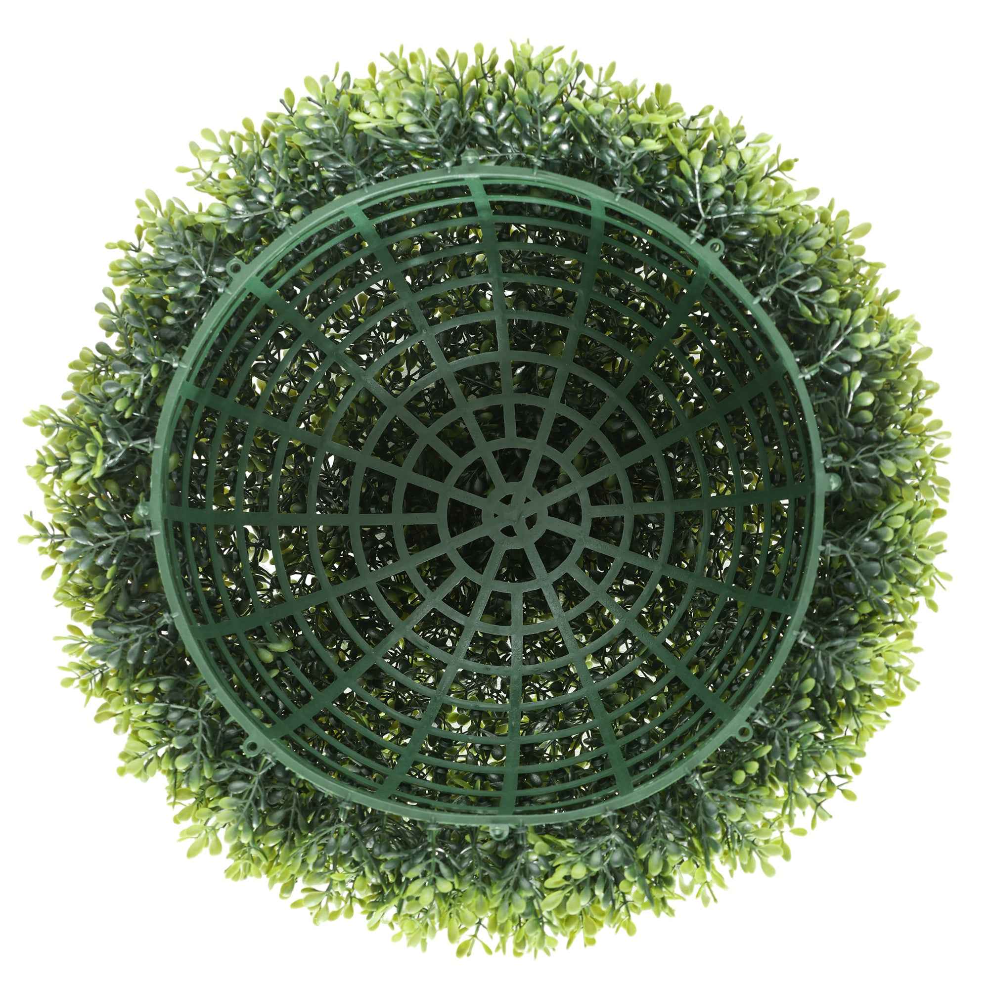 HOMCOM Set of 2 Artificial Boxwood Plants in PE, Ø40 cm, for Indoor and Outdoor Use, Green