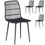 Outsunny Outdoor Dining Chairs Set of 4, Garden Chairs with Slatted Backrest, Black