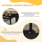 Dog Gate for Small and Medium Sizes with Automatic Closing, in Steel and PA, 74-100x76 cm, Black