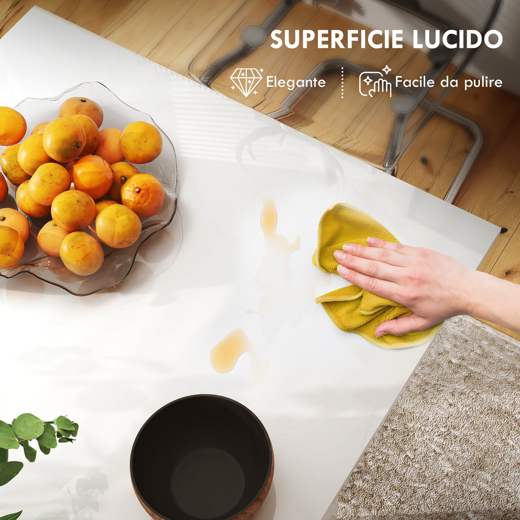 Extendable Dining Table for 4-6 People with Drop-Leaf Panels, Wooden, 120-160x80x78 cm, White