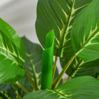 HOMCOM Artificial Green Plant 95 cm and 33 Leaves with Black Pot Ø15x13 cm, in PEVA, PE and Cement - Borgè