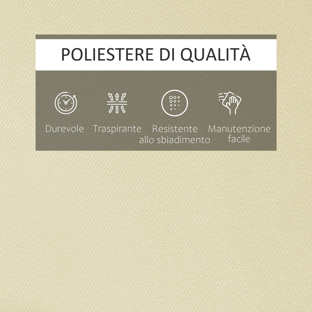 Garden Sun Lounger Cushion 198x53x5cm Cream White