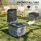 Outsunny Portable Camping Toilet with 12 Clotting Packets and 12 Disposal Bags, 34x29x20 cm, Dark Grey