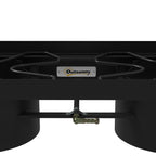 Outsunny camping gas stove with 2 150,000 BTU metal burners with removable legs, black - Borgè