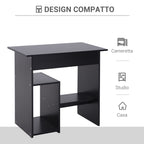 Modern Wooden PC Desk with CPU Shelf and Pull-out Keyboard Space, 80x45x75 cm, Black