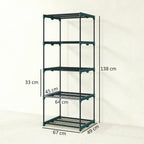 Outsunny 5-Tier Open Plant Stand in Steel and Plastic, 67x49x138 cm, Dark Green