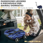 Foldable Dog Stroller with Bag and Cushion, in Steel and Oxford Fabric, 53x45x28 cm, Dark Blue