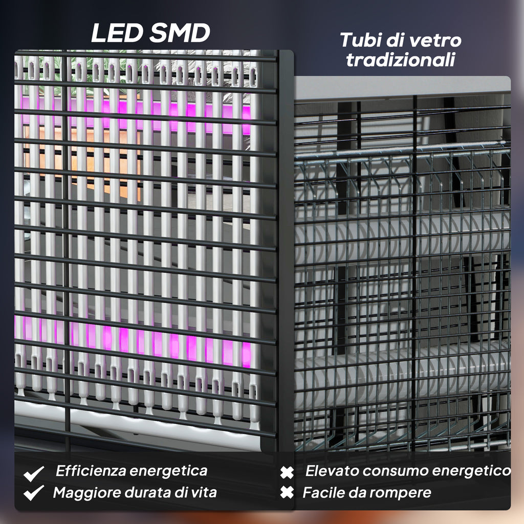 Indoor Mosquito Lamp 8W with Chain and Protection Net, 49x6x25 cm, Black