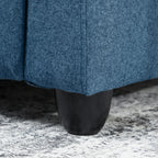 Manually Reclining Relaxing Chair with Footrest and Fabric Upholstery, Blue