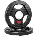 SPORTNOW Set of 2x2.5 kg Weight Plates with 5 cm Hole and 3 Handles, Steel with Plastic Coating, Black