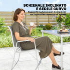Outsunny 7-Piece Garden Set: Rectangular Table and 6 Stackable Chairs
