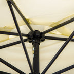 Crescent Terrace Umbrella with Crank Opening and 2 Section Pole, 2.6x1.35 m, Beige