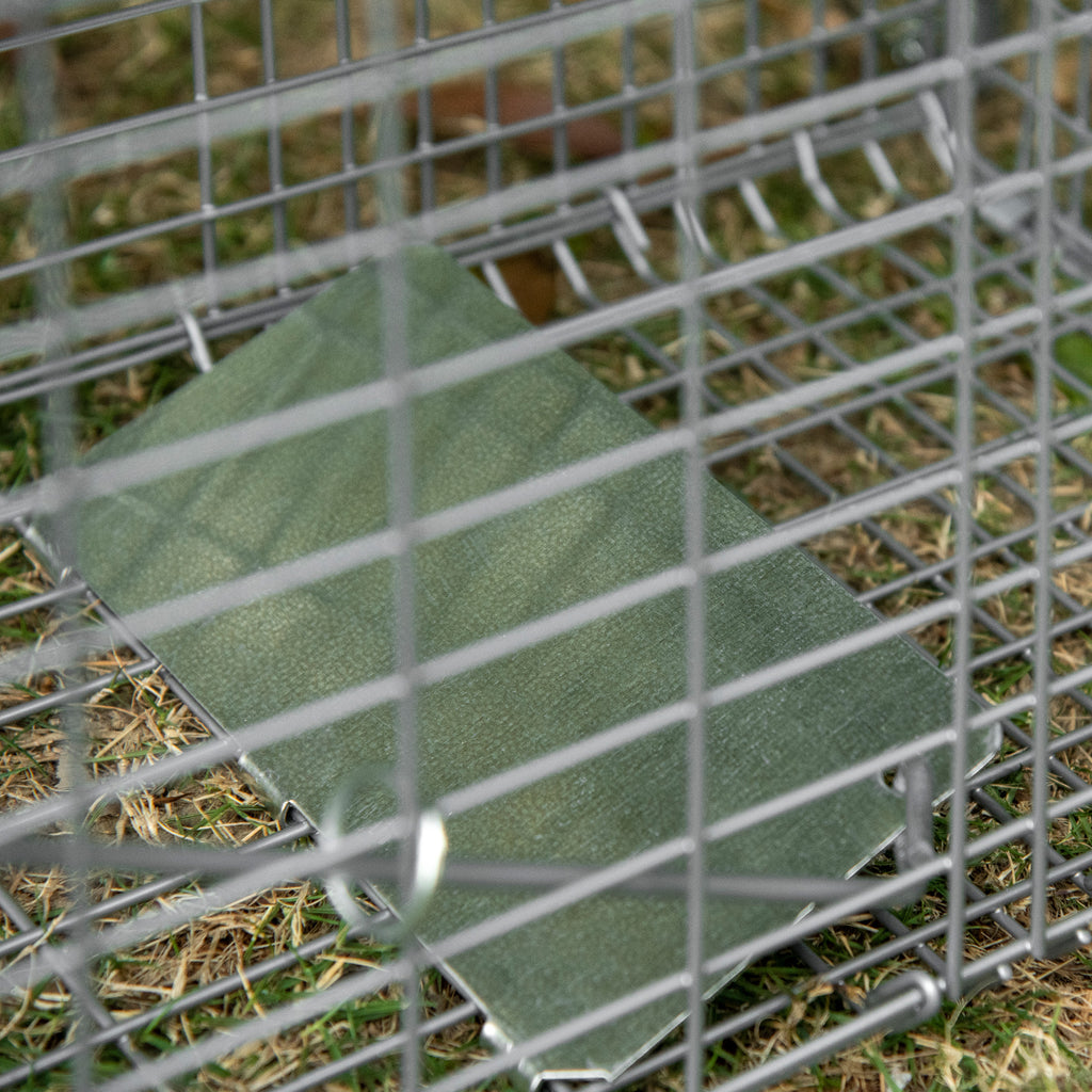 Foldable Steel Trap Cage for Live Animals, 81x26x34.5cm, Silver