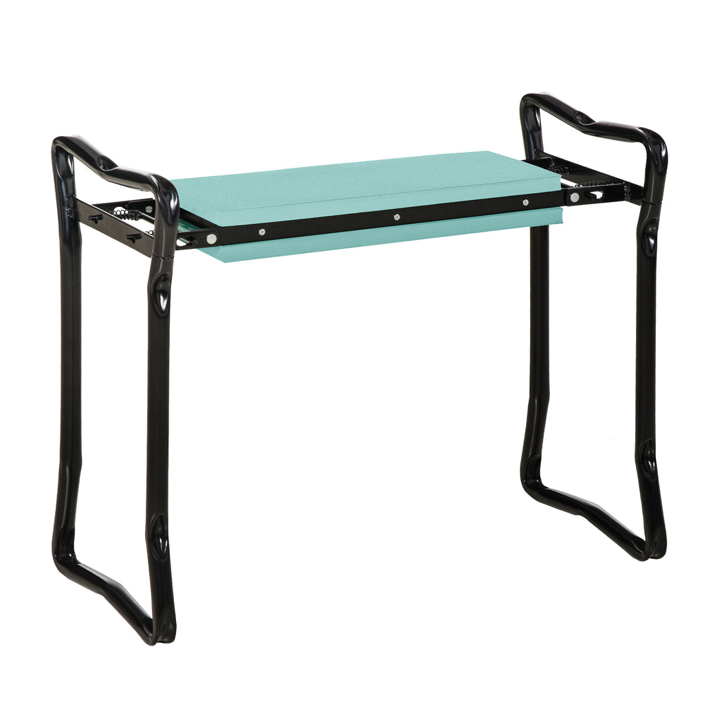 Folding Kneeling Chair with Padded Cushion, in EVA and Steel, 58x28x49 cm, Green and Black