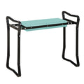 Folding Kneeling Chair with Padded Cushion, in EVA and Steel, 58x28x49 cm, Green and Black