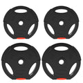 SPORTNOW Weight Kit with 2 x 7.5 kg Discs and 2 x 5 kg Discs in Polypropylene and Sand, Ø30x5.5 cm and Ø27x4.5 cm, Black