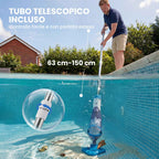 Outsunny Cordless Pool Vacuum Cleaner with Brush and Filters, Made of ABS and Aluminum, 90x24x13.5 cm, Blue