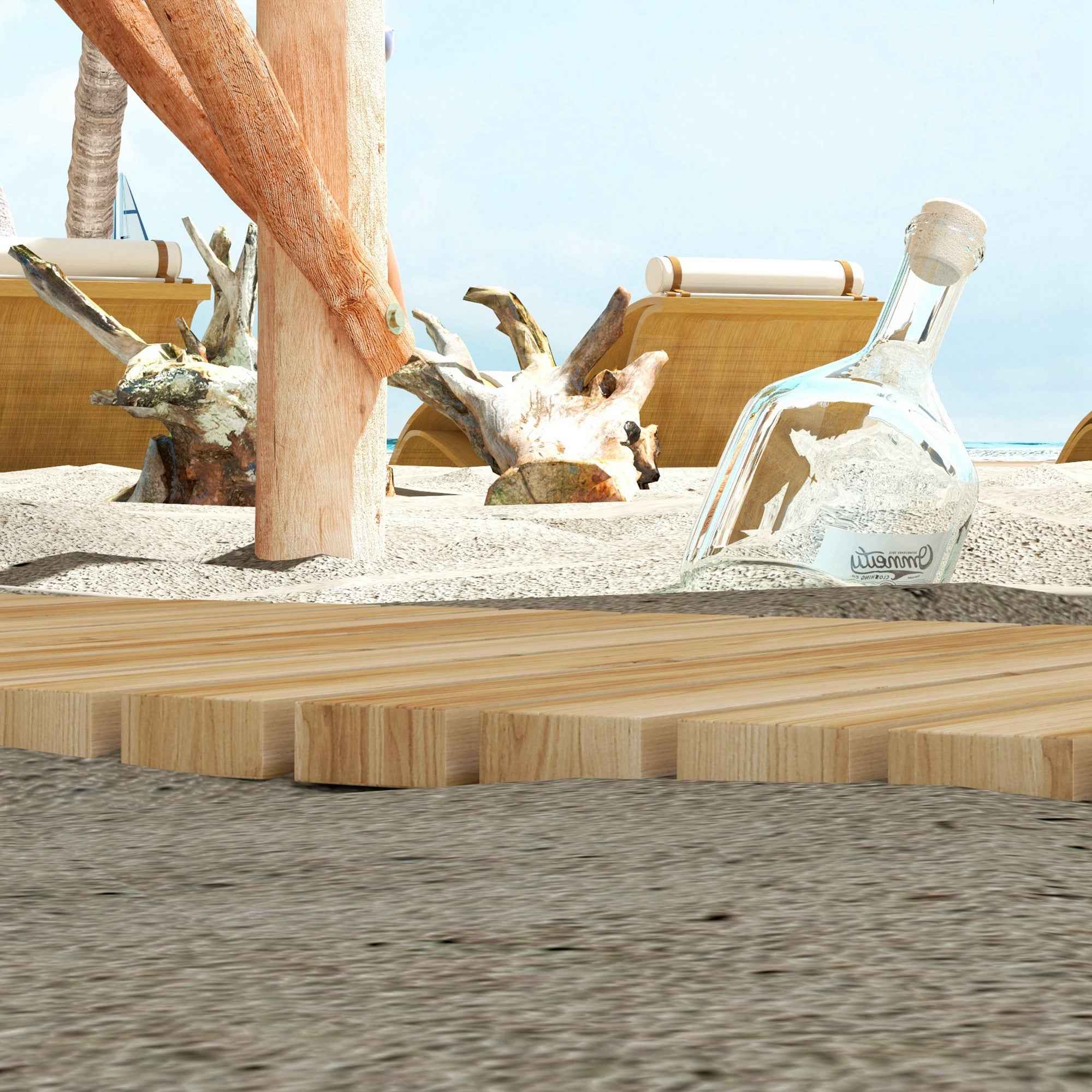 Outsunny Garden Walkway, Rollable Fir Wood Pathway, 120x38 cm