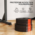SPORTNOW Weight Kit with 2 x 5 kg Discs and 2 x 2.5 kg Discs in Polypropylene and Sand, Ø27x4.5 cm and Ø24x3.5 cm, Black
