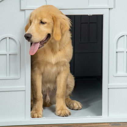 Dog Kennel for Medium and Large Dogs max 30kg in Waterproof PP, 84.2x98.2x82 cm, Blue