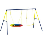 Adjustable Children's Nest Swing and Garden Swing Set, Metal, 265x160x178 cm, Multicolor