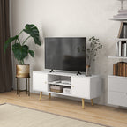 HOMCOM TV Cabinet 55" max with 2 Cabinets and 2 Open Shelves, in Wood and Chipboard, 120x34x50 cm, White - Borgè