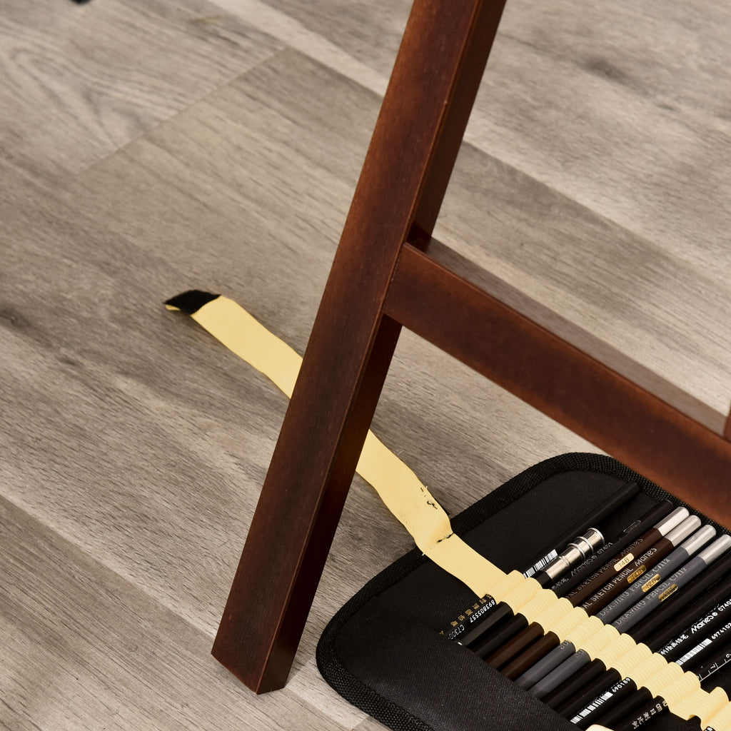 Painting Easel, 135cm Tripod Easel for Canvas Painting, Adjustable Pine Wood Easel, Portable and Foldable with Brush for Studio, Artists and Painters, Coffee