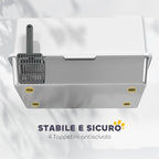 Waterproof Cat Litter Box with Raised Sides, Tray and Scoop, Made of ABS, 71x50.8x35.5 cm, White