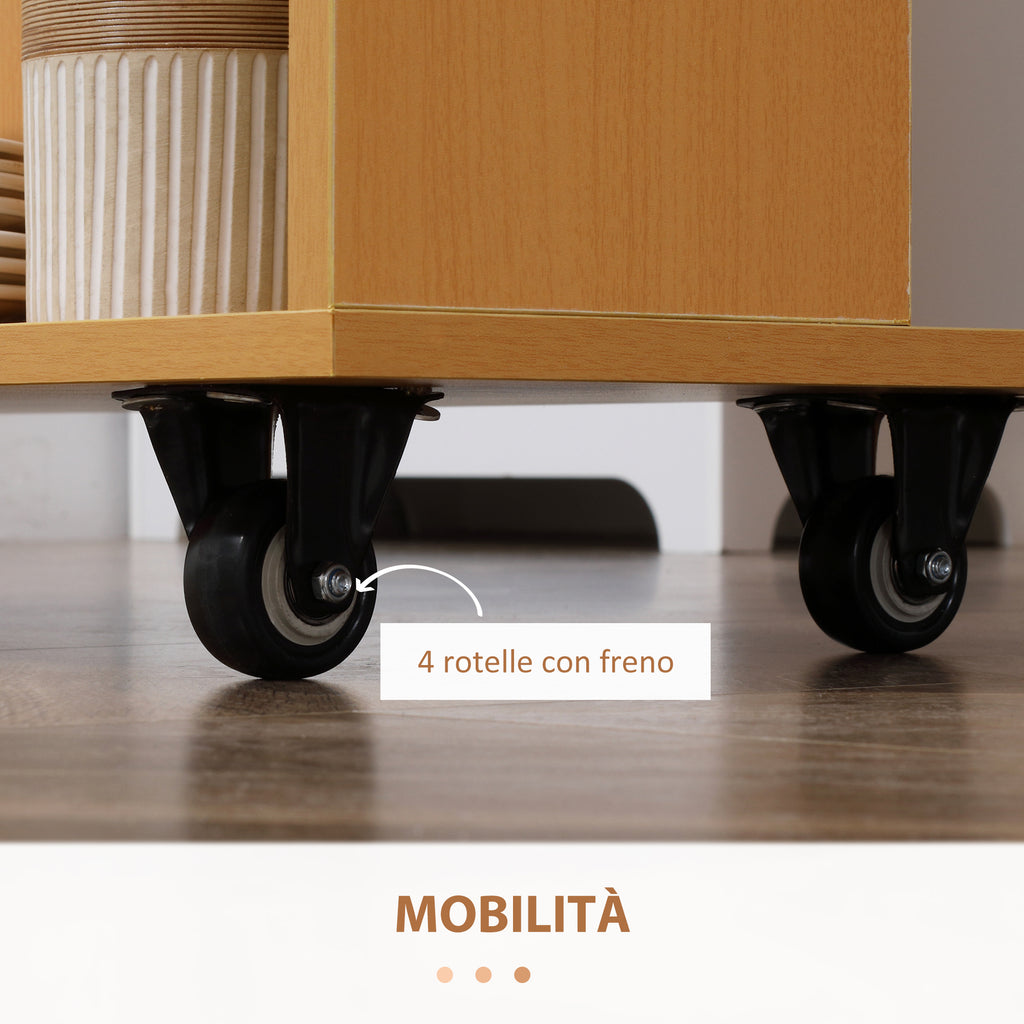 Folding Dining Table max 3 People, in Chipboard and Steel, 75x144x144.5 cm, Wood color