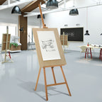 Tripod Easel with Adjustable Canvas Holder, Beech Wood, 65x68x174-230 cm