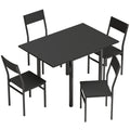 HOMCOM Extendable Dining Table and 4 Stackable Chairs, Black