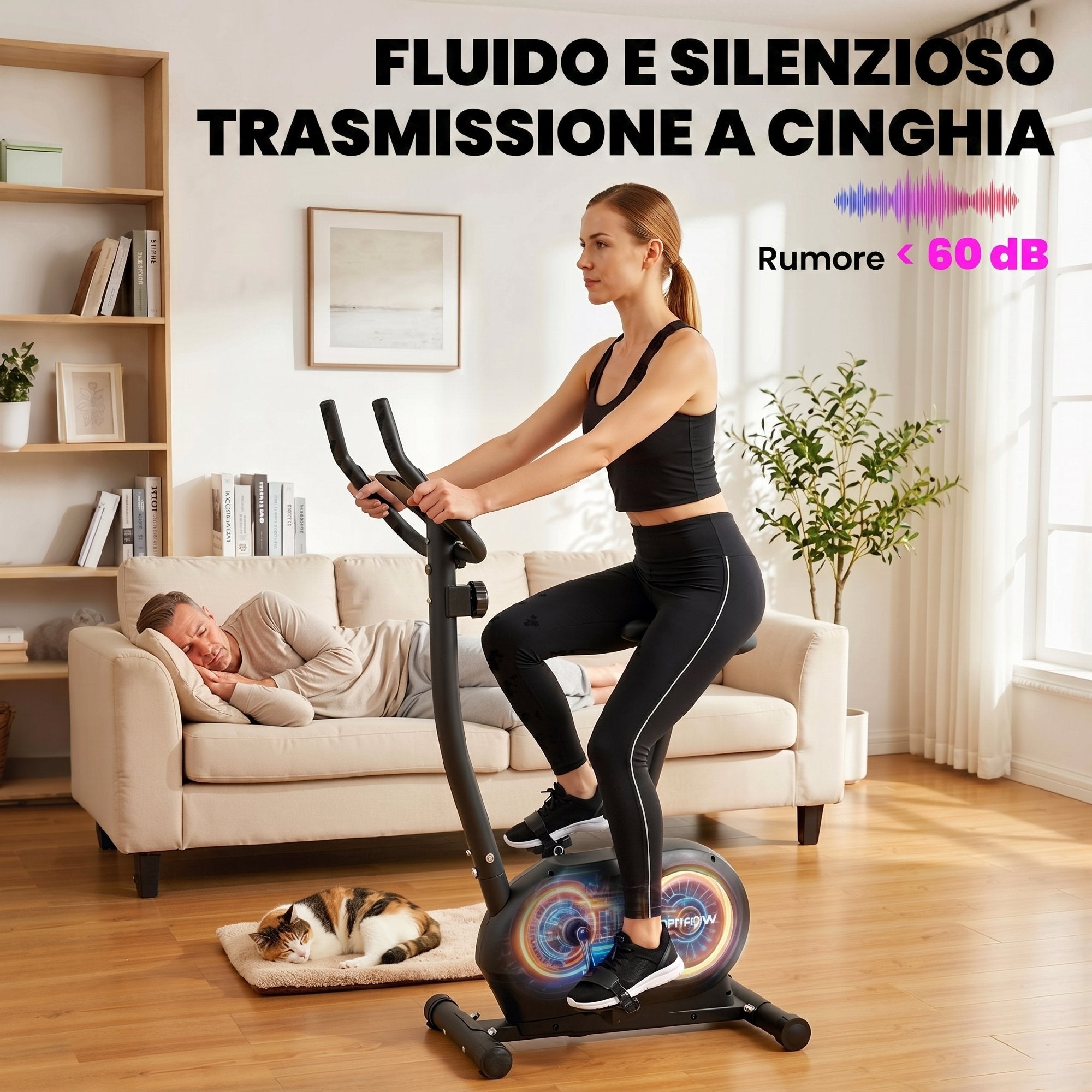 SPORTNOW Bluetooth Exercise Bike, App, Silent, 8 Levels of Magnetic Resistance for Home.