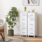 5-Drawer Chest of Drawers for Bedroom and Living Room, FSC Wood, 30x30x95 cm, White