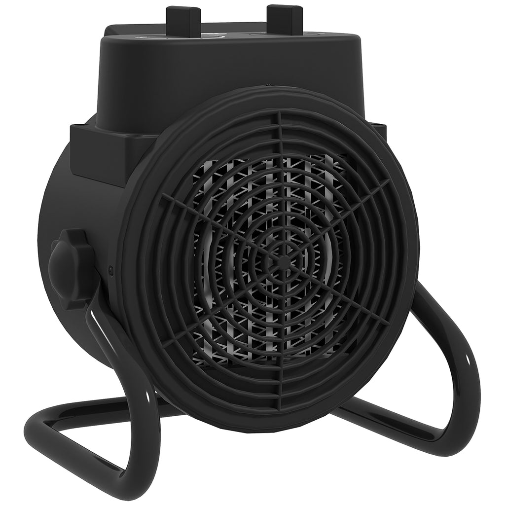 Electric Heater, Adjustable, 3-Mode, Fireproof PP and PA, 21.5 x 15.8 x 22 cm, Black