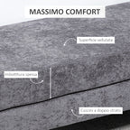 2-Layer Bed End Bench in Velvet Effect Fabric and Steel, 121x50.5x46.5 cm, Dark Grey and Gold