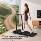 Folding Treadmill with Adjustable Incline, Speed 1-10 km/h, LED Display and Remote Control, Black