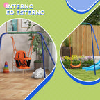 2-in-1 Garden Swing for Babies and Children from 6 Months to 8 Years, Orange and Blue