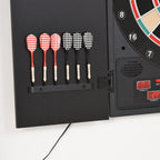 Electronic Dartboard with Automatic Scoring, 12 Darts and 6 Displays, 51x6.5x57cm, Black
