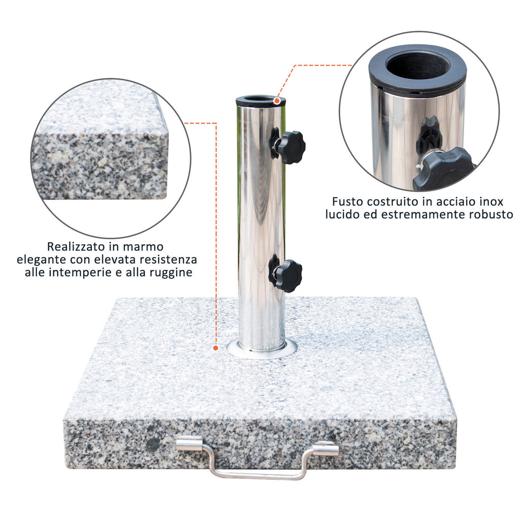 Marble Garden Umbrella Base Stand Weight 25kg 40×40×36cm