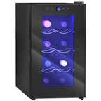 8 Bottle Wine Cooler, 21L Capacity, Touch Display and Adjustable Shelves, Black