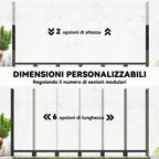 Outdoor Metal Firewood Shed with Waterproof Cover, 0.8m³ Capacity, Adjustable Frame, 235x31x116cm, Black