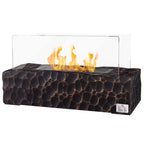 Tabletop Bioethanol Fireplace with 1.15L Burner and Glass Panel, 33x16x18cm, Black