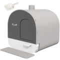PawHut Closed Cat Litter Box with Filters, Scoop and Tray, PP Structure, 43x44x47cm, Gray - Borgè
