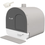PawHut Closed Cat Litter Box with Filters, Scoop and Tray, PP Structure, 43x44x47cm, Gray - Borgè