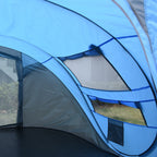Outsunny 2-Person Pop-Up Camping Tent with 2 Doors, 4 Windows and Waterproof Tarp, 263.5x220x123 cm, Blue