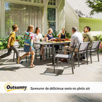 Outsunny Extendable Garden Table Outdoor Table 6-8 People Aluminum Edge and Steel Frame 160/240cm Gray